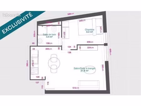 appartement 2 pièces 35 m²