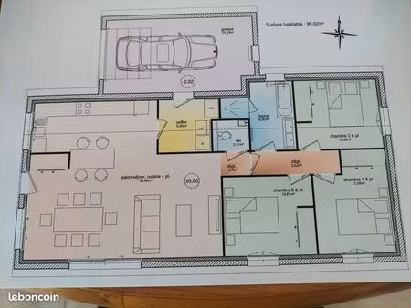 maison plain pied de 95.02 m2