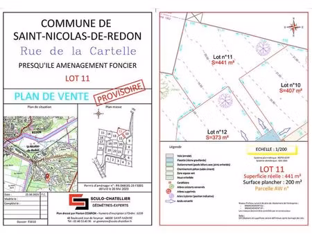 terrain 441 m² saint nicolas de redon