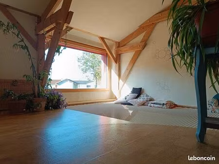 maison en bois et paille au bord du clain