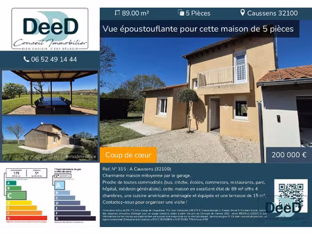 vue époustouflante pour cette maison de 5 pièces