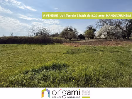 a vendre terrain constructible de 8 27 ares situé à handschuheim