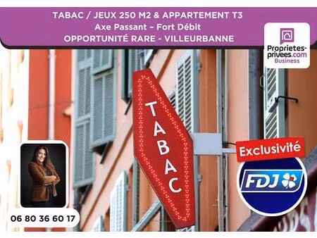 villeurbanne - tabac  jeux fdj 250 m² & appartement  emplacement n°1