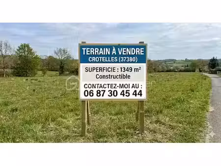 vente terrain 1349 m² à crotelles (37380)  70 000 €