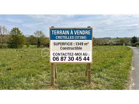 vente terrain 1349 m² à crotelles (37380)  89 000 €