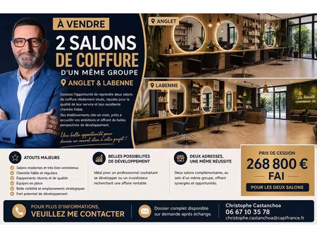 vente locaux professionnels 6 pièces 130 m² à labenne (40530)  268 800 €