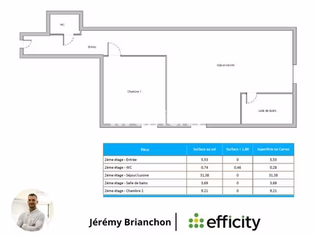 appartement 2 pièces - 51 m²