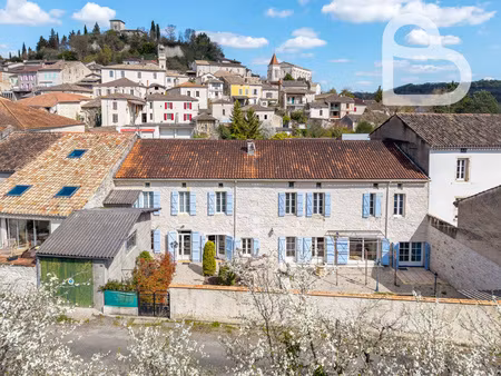 ensemble de deux maisons de village en pierre avec jardin et garage