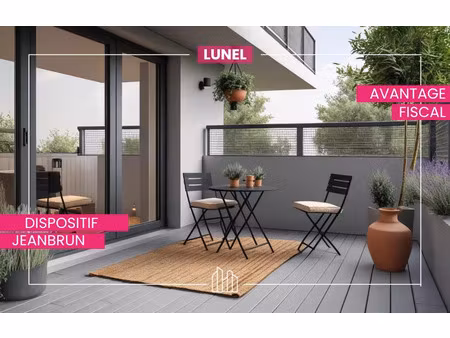 vente appartement neuf 3 pièces 73m2 lunel - 308246 € - surface privée