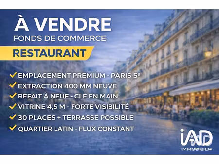 vente locaux professionnels 56 m² à paris 5ème (75005)  135 000 €