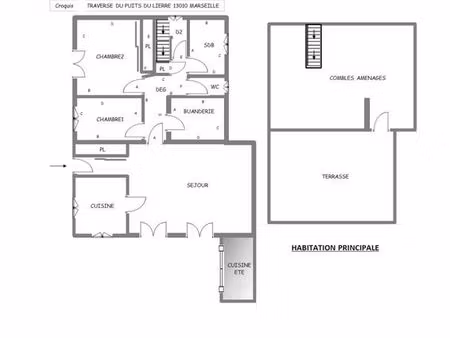 maison avec 1200m2 de terrain 10ème