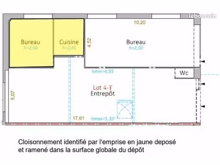 local d'activité 169 m²