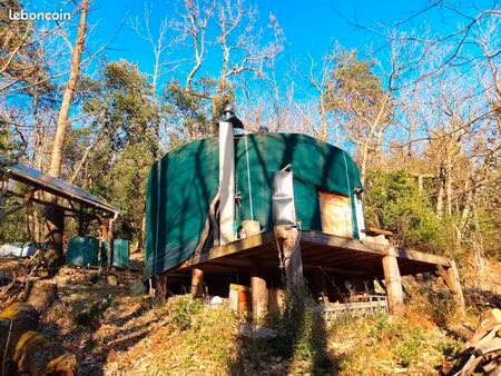 yourte bois 33 m² – projet nature / habitat alternatif