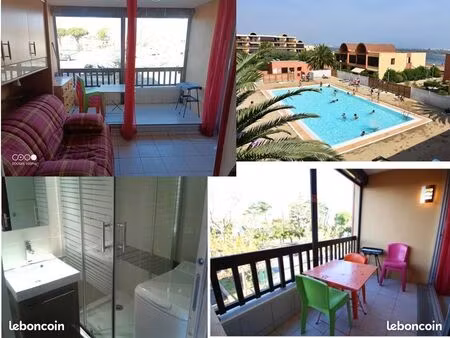 studio rés les amarines - piscine - grazel