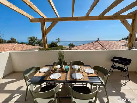 appartement t3 vue mer panoramique  piscine  parking