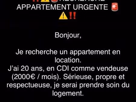 recherche appartement urgente