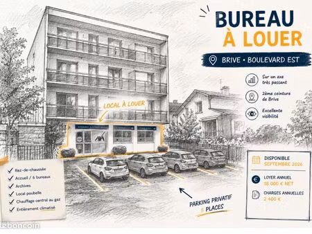 brive-la-gaillarde – bureaux de 158m² avec parking privatif