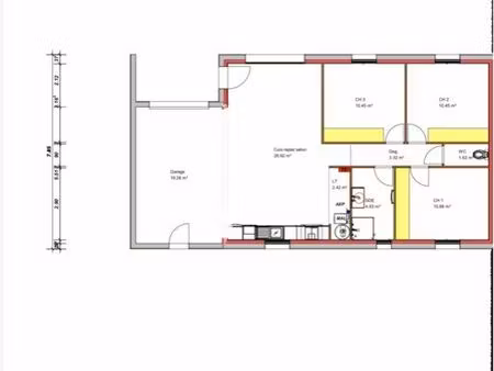 maison mitoyenne plain-pied 94 m² hors d’eau à terminer – sarlat