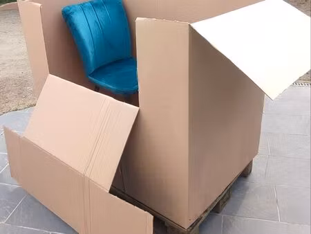 stockage box carton 1 m³ sur palette( filmée)