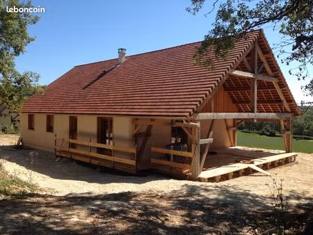maison écologique 127 m² – 3 chambres – terrasse couverte – vue campagne – calme