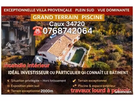 sur caux villa à rénover – suite incendie■sur la commune de caux