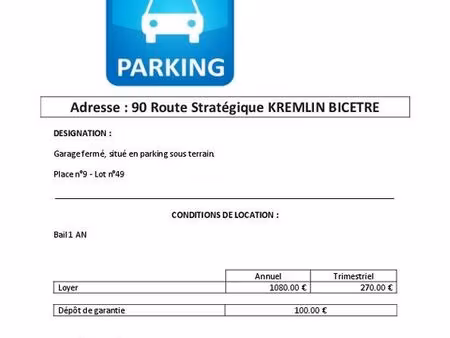 garage fermé — kremlin-bicêtre