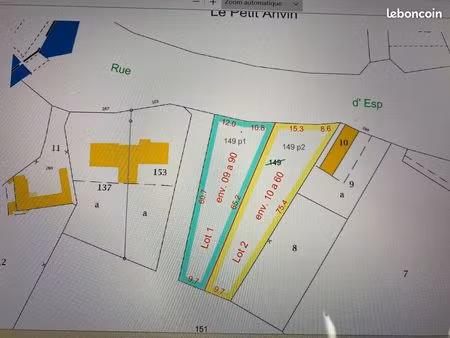 beau terrain constructible ref 149 p1