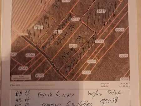 terrains bois commune esclottes 47