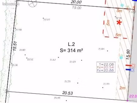 terrain constructible de 314 m²