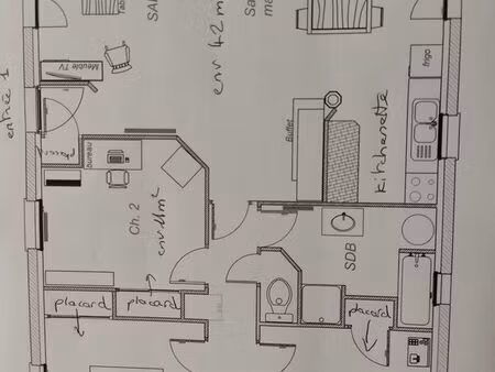 plein pied lumineux 89 m2  3 chambres proche échiré