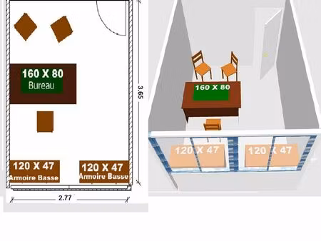 bureau 10m2 merignac rocade