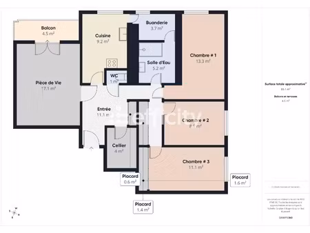 appartement 4 pièces - 88 m²