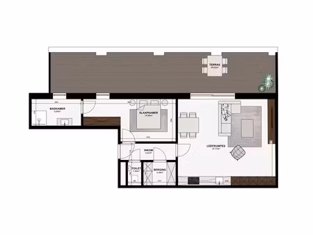 eénslaapkamerappartement met 40 m² terras in aarschot