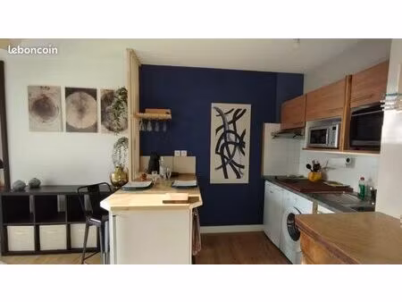 a louer superbe t2 meublé de 33m2 avec piscine  à st quentin de baron a 30mn de bordeaux