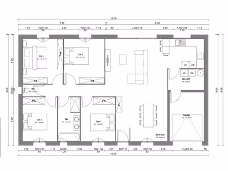vente maison neuf 5 pièces 108m2 la jarrie - 275000 € - surface privée