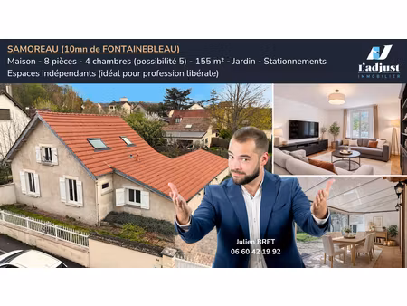 10mn de fontainebleau maison 7 pièces - 163 m² - jardin - divers stationnements - idéal po