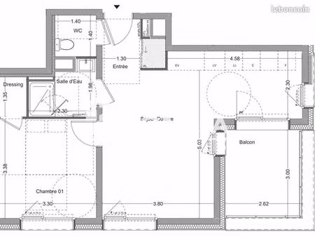 appartement 2 pièces 48 m²