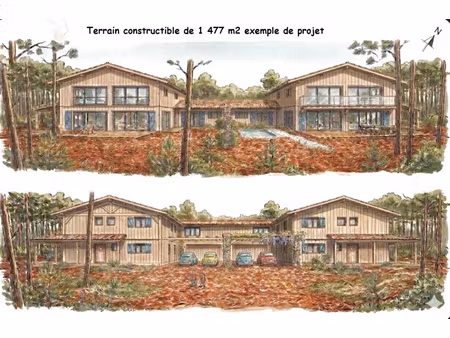terrain de 1477 m2 constructible sur le cap ferret