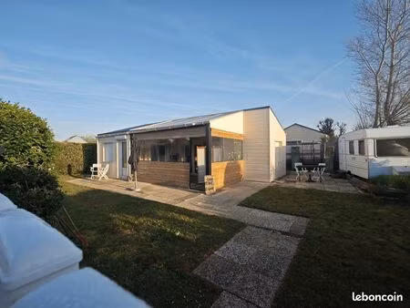 rare loue à la semaine bungalow 40m2 2 chambres terrain privé accès dunes et plage de kerh