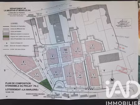 vente terrain 822 m² à piennes (54490)  78 123 €