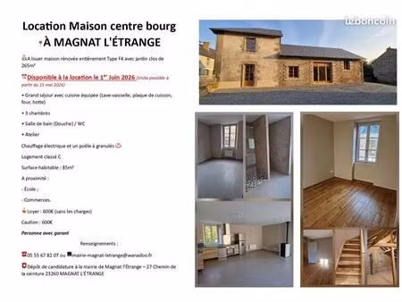 location maison centre bourg