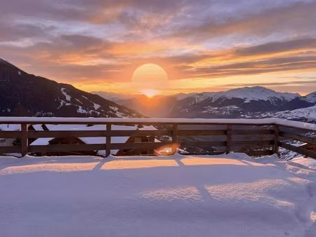 peisey-vallandry / paradiski – t5 avec terrasse - vue valleé/mont blanc - skis aux pieds -