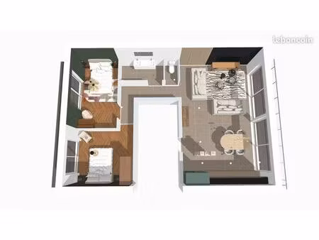 t3 traversant à rénover – ascenseur & balcons