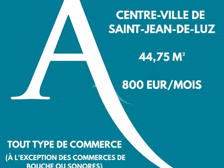 vente commerce 5 pièces 44 m² saint-jean-de-luz (64500)