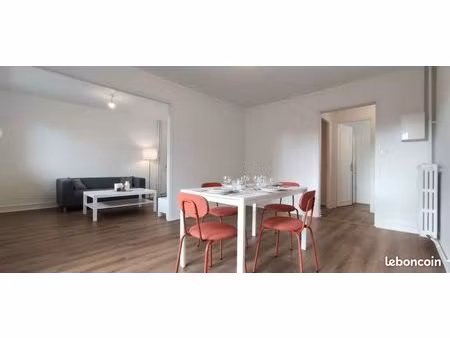 appartement - 59m² - lumineux - rénové - meublé - sans frais d'agence