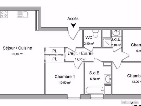 appartement 4 pièces 85 m²