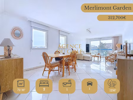 t3 lumineux avec balcon 12 m2  parking et ascenseur merlim