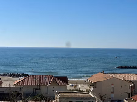 carnon plage vue mer panoramique t2 rénové étage élev