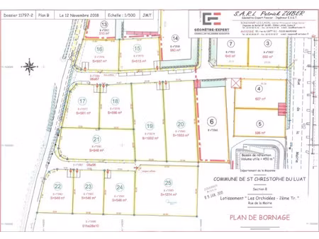 vente terrain 1002 m² à saint-christophe-du-luat (53150)  36 800 €