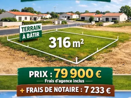 vente terrain 316 m² à arvert (17530)  79 900 €
